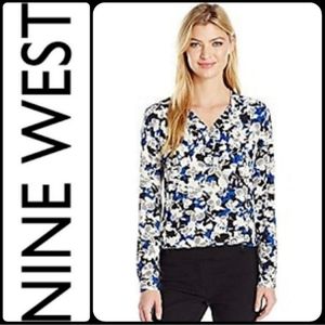 Nine West Floral Print Blouse